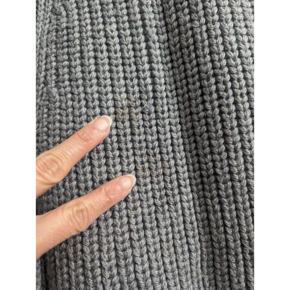 BCBG MAXAZRIA One Size Womens Sweater Poncho Heavy Knit Mock Neck Grey Gray - Picture 6 of 11